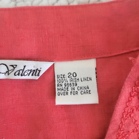 Peach Irish Linen Embroidered Sleeveless Blouse size 20 - Picture 7 of 12